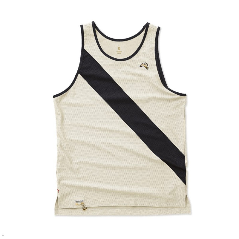 White Black Tracksmith Van Cortlandt Men\'s Singlet Australia | HYQI-05176