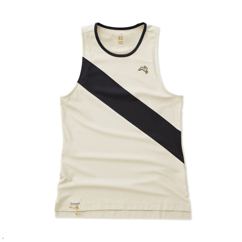 White Black Tracksmith Van Cortlandt Women\'s Singlet Australia | WMEI-78042