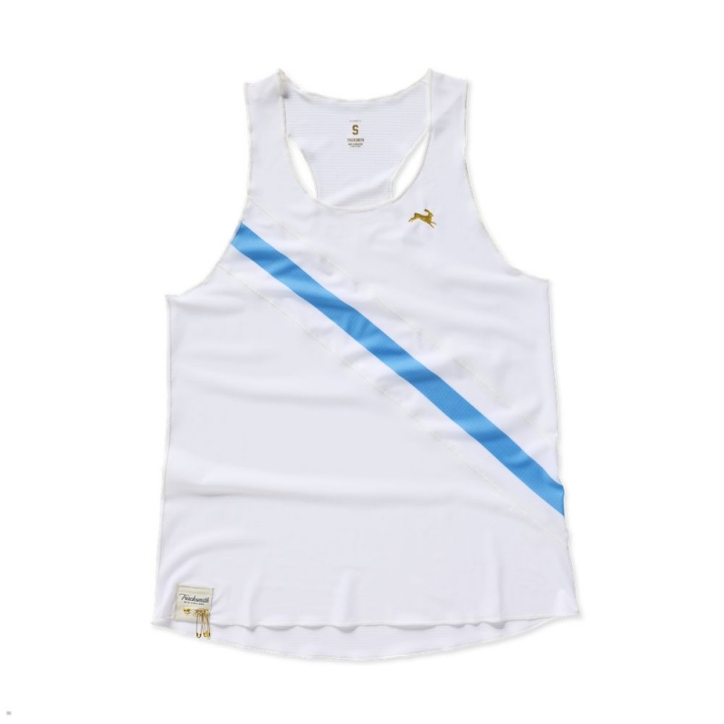 White Blue Tracksmith Strata 2023 Women\'s Singlet Australia | EWIT-07239