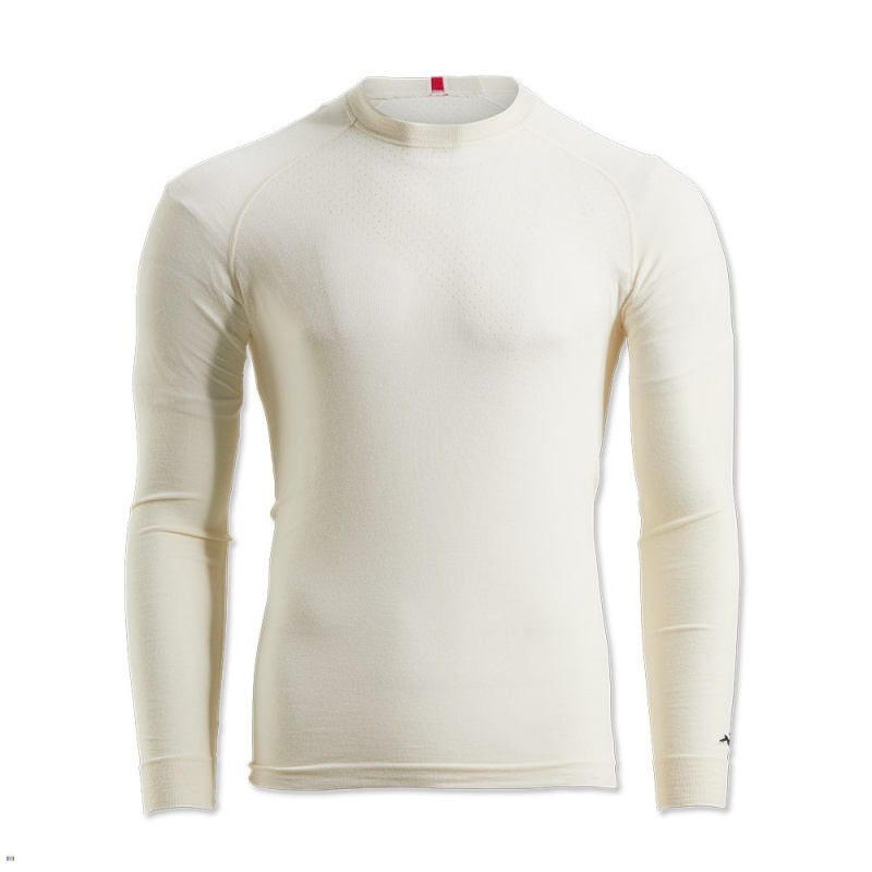 White Tracksmith Brighton Men\'s Base Layer Australia | QGDI-23978