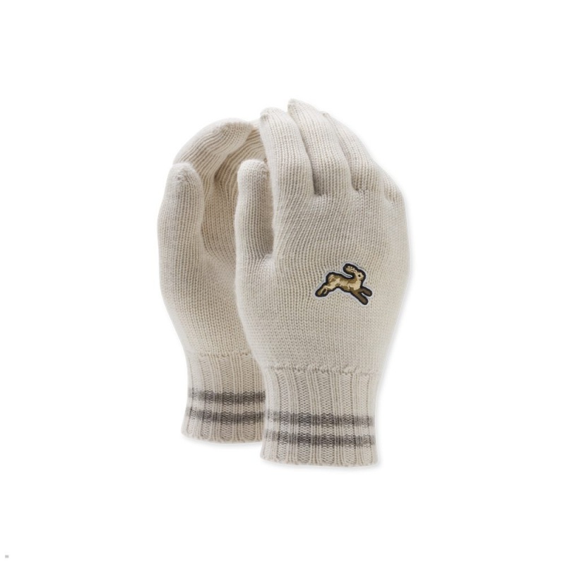 White Tracksmith Harrier Gloves Australia | TJRV-06741