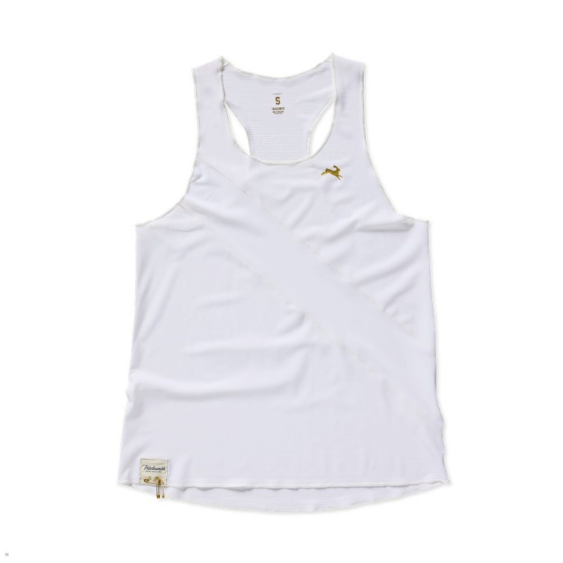 White Tracksmith Strata 2023 Women\'s Singlet Australia | XZHC-10723