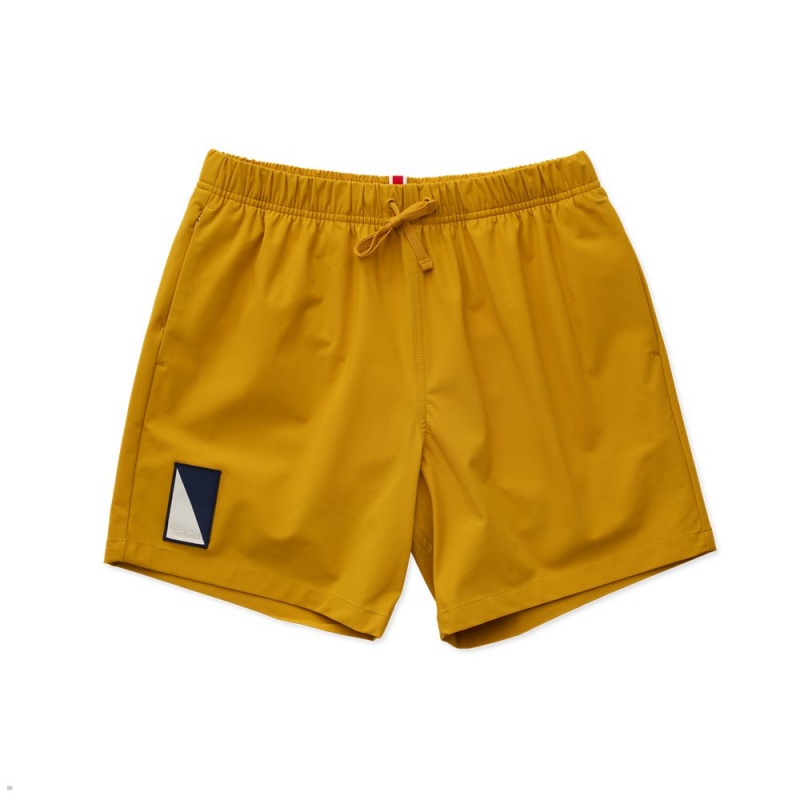 Yellow Tracksmith Run Cannonball Run Men\'s Shorts Australia | OXCD-19873